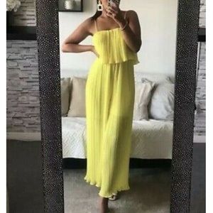 Zara yellow pleated jumpsuit